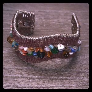 Beaded silver bracelet